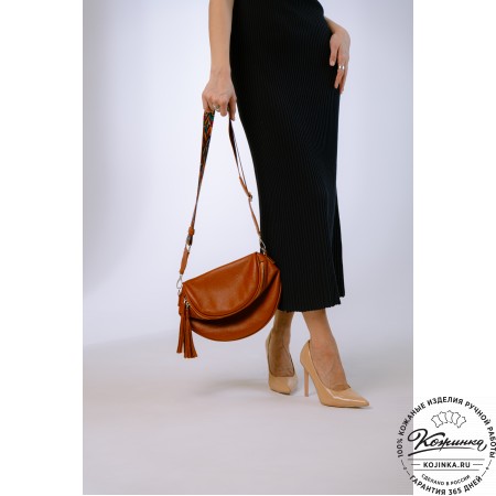 Женская кожаная сумка "Либерти" (рыжая)